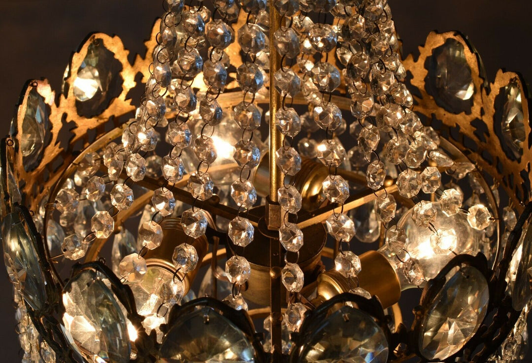 Original Antique Vintage Crystal Chandelier, home living ceiling Lighting,lamp