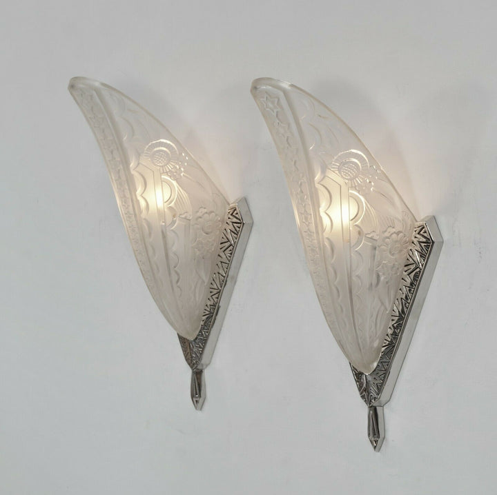 pair of 1930 art deco wall sconces by DONNA France ..... lights lamp 1925 muller