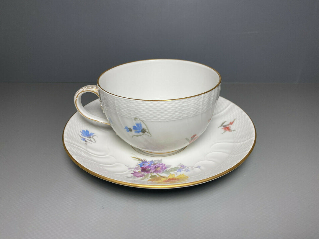 KPM BERLIN GEDECK TASSE UT NEUOSIER WEICHMALEREI BLUMEN DEKOR 50 1.WAHL 1914 Nr2