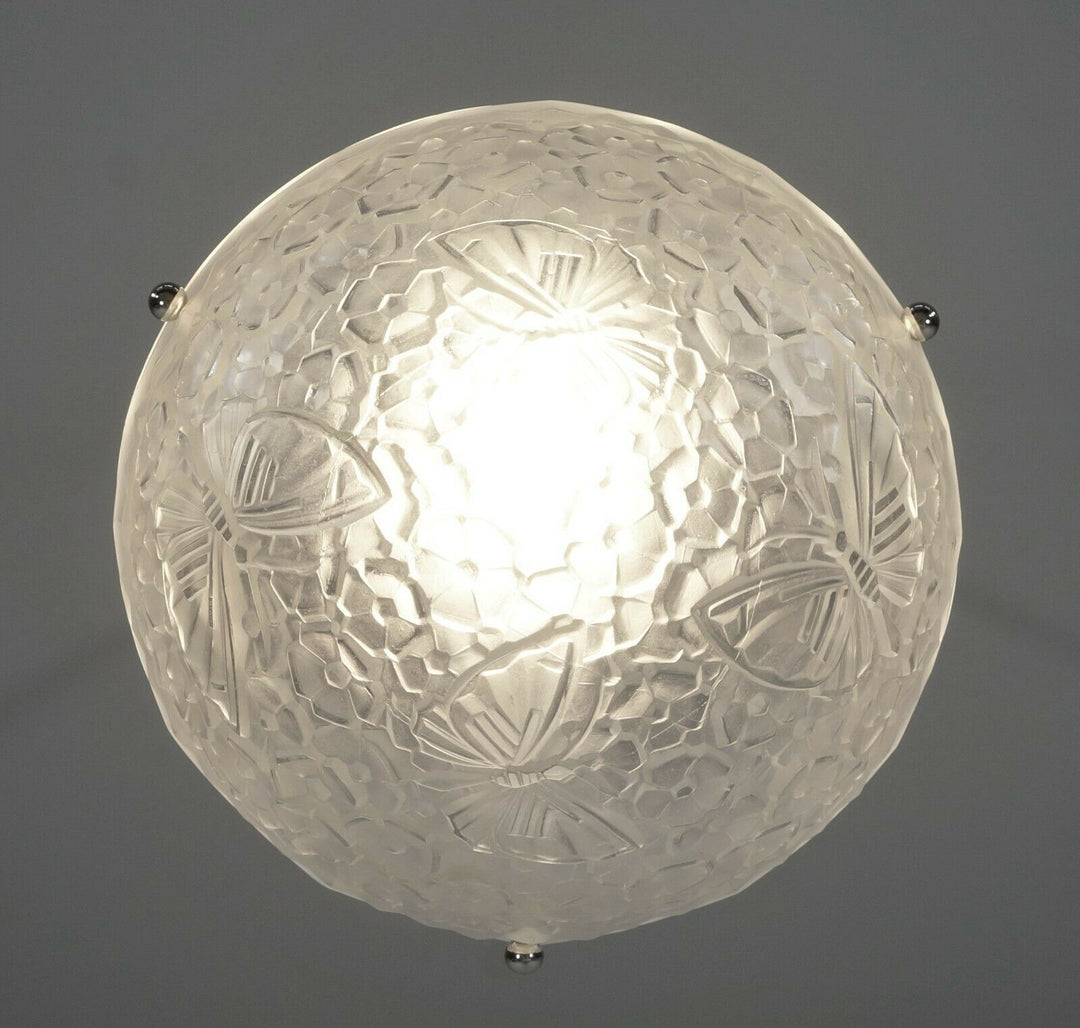 HETTIER VINCENT & HANOTS : pair of FRENCH ART DECO PENDANT S . chandelier France