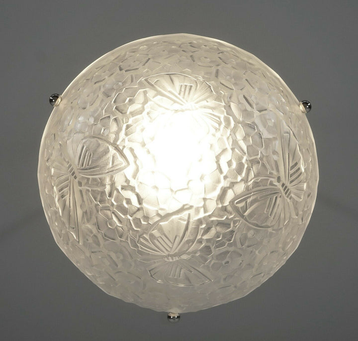 HETTIER VINCENT & HANOTS : pair of FRENCH ART DECO PENDANT S . chandelier France
