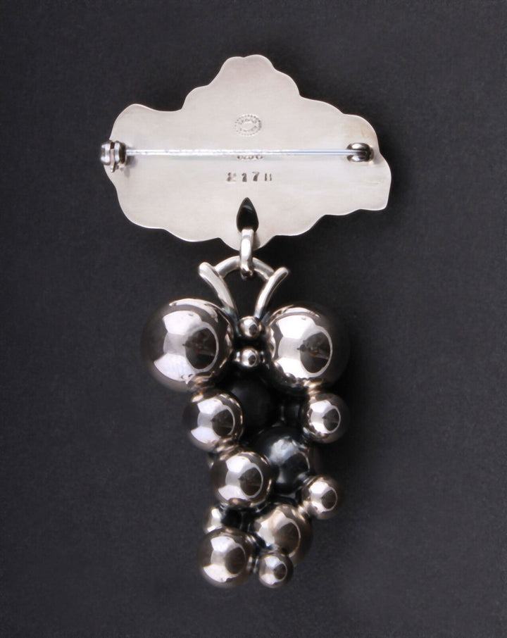 Georg Jensen Sterling Brooch # 217B. Moonlight Grape. Art Nouveau.NEW! 3531551