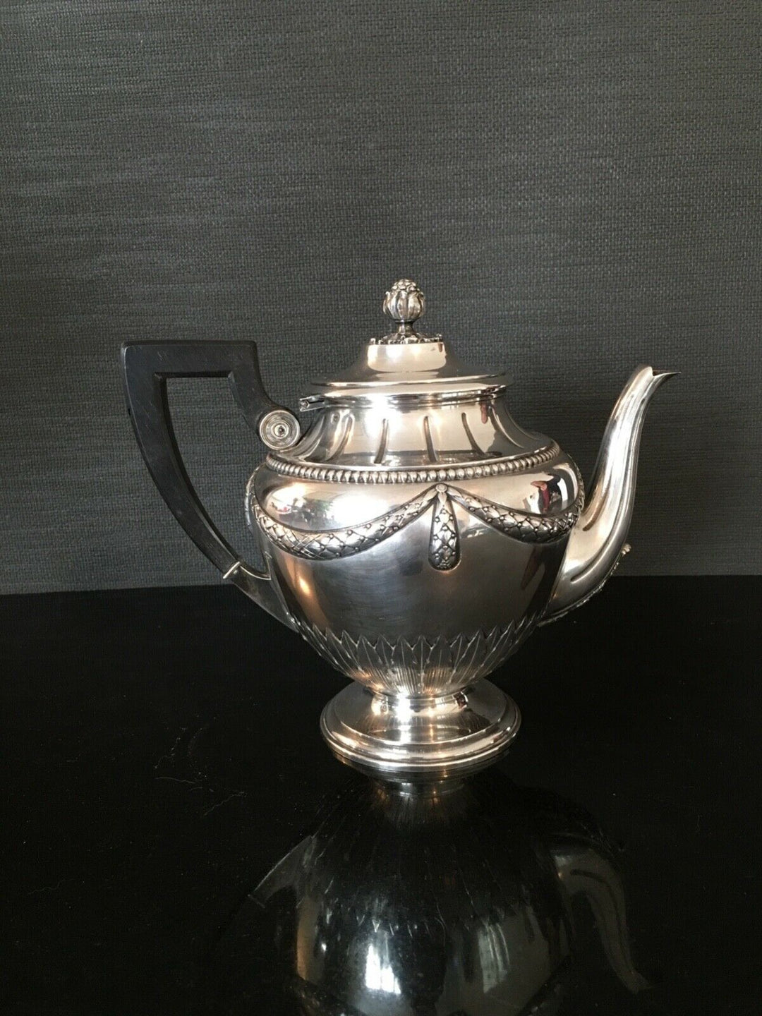 Cardeilhac belle teapot solid silver 950 °/°° king post minerve