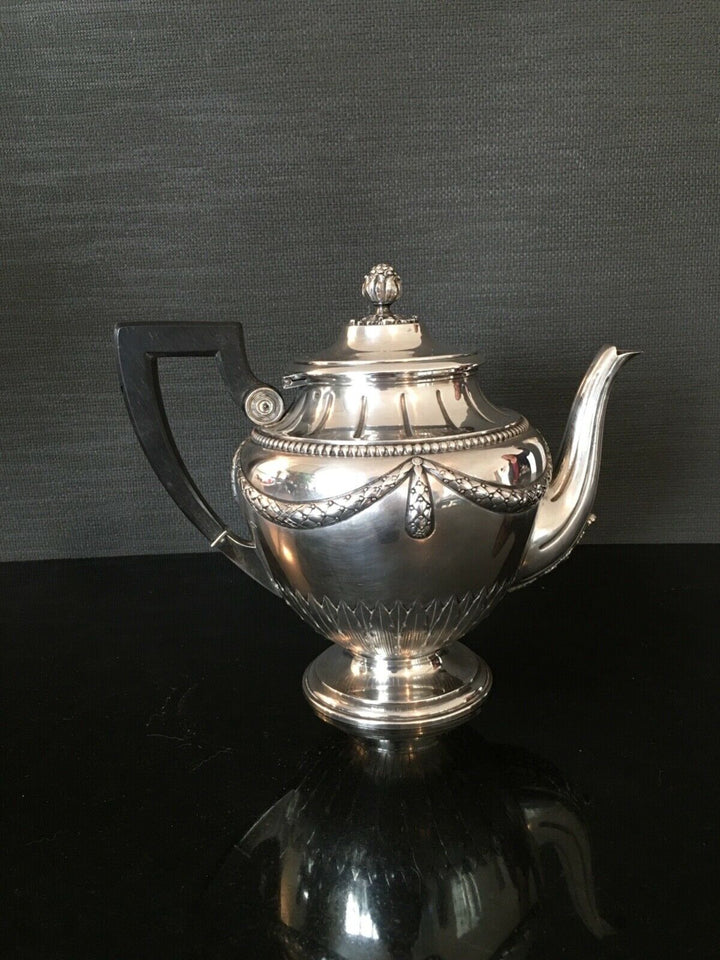 Cardeilhac belle teapot solid silver 950 °/°° king post minerve