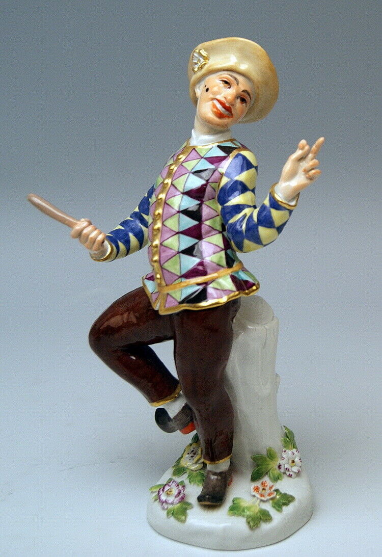 邁森 MEISSEN マイセン FIGUR HARLEKIN MIT STAB HARLEQUIN WITH STICK KÄNDLER MNR: 237