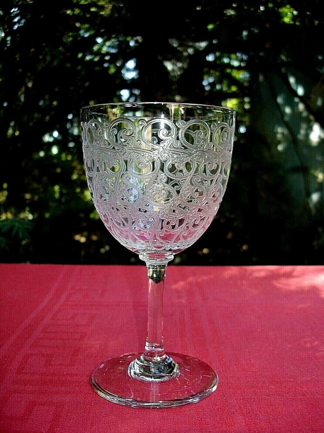 BACCARAT ROHAN COMBOURG WINE WATE GLASSES VERRE A EAU VIN CRISTAL GRAVÉ ART DECO