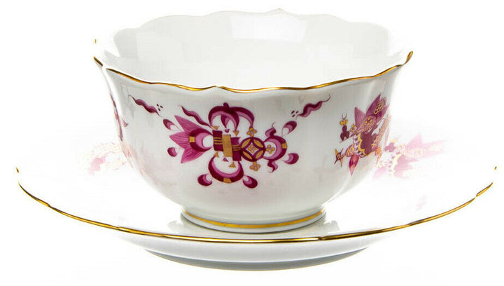 Teegedeck purpurner Drachendekor Meissen Neuer Ausschnitt 1. Wahl nach 1924