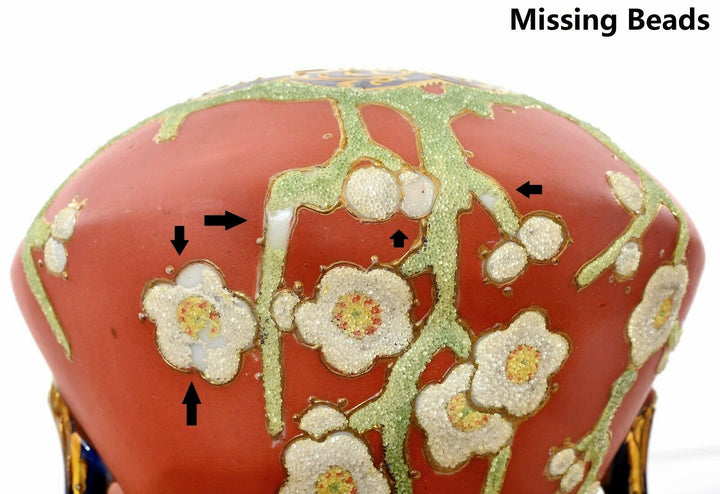 オールドノリタケ　コラレン　コーラルレッド　梅の花の花瓶