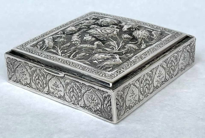 Antique Persian Sterling Silver Splendid Box Fabulous Decor