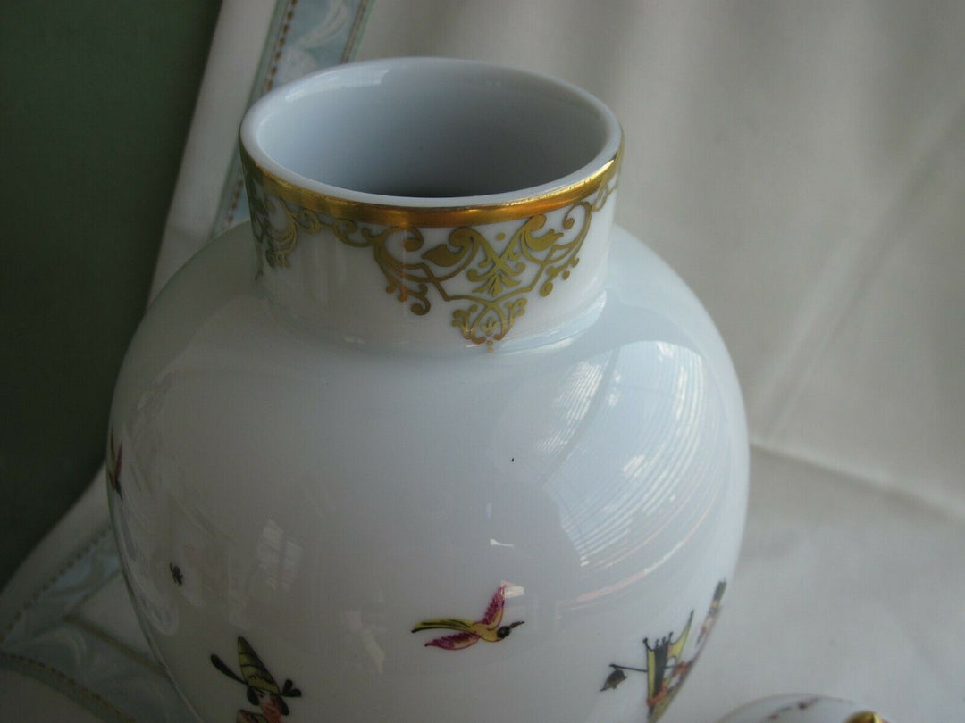 マイセン(Meissen)、蓋つき壺、シノワズリ、2級品 – アンティーク