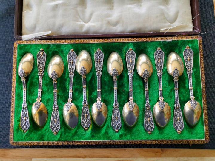 Puiforcat Solid Silver Vermeil Renaissance François 1er 12 Spoons The Desser