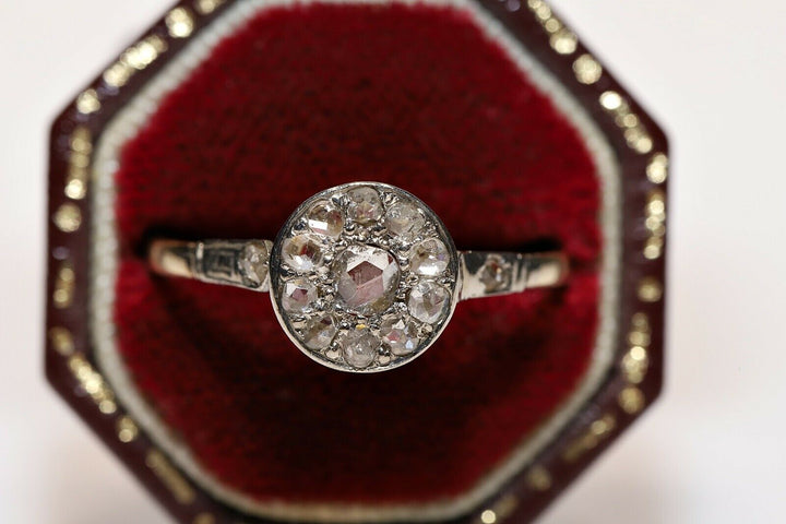 アンティーク オリジナル ヴィクトリアン 18K ナチュラルローズカットダイヤモンドのリング