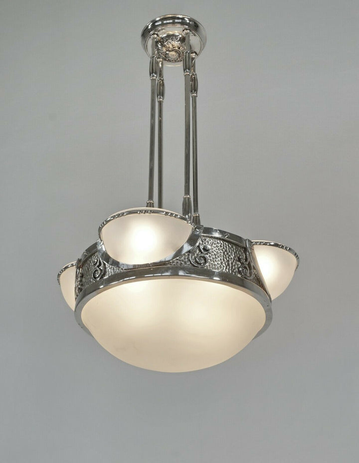 RARE FRENCH 1930 ART DECO CHANDELIER ......... lamp muller degue daum era France