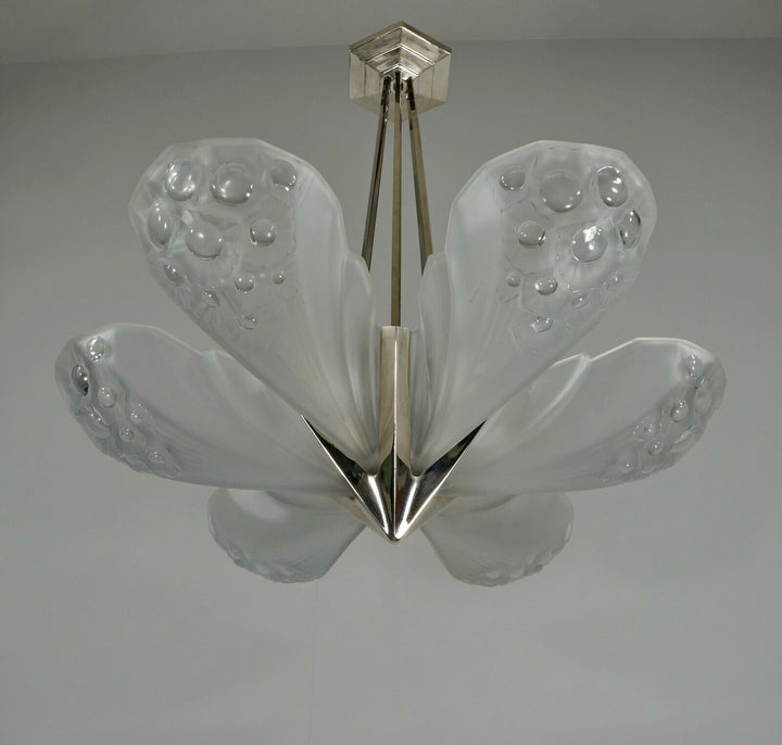 Muller freres : ART DECO STARBURST CHANDELIER 1930 France ....... degué daum era