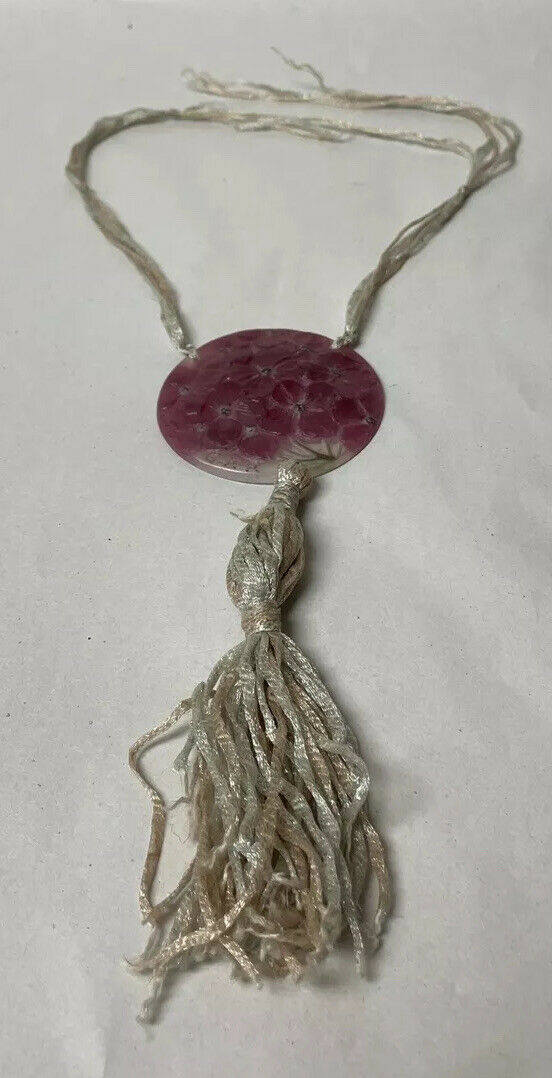 GABRIEL ARGY ROUSSEAU PATE DE VERRE GLASS PENDANT "HYDRANGEAS" ART DECO NOUVEAU