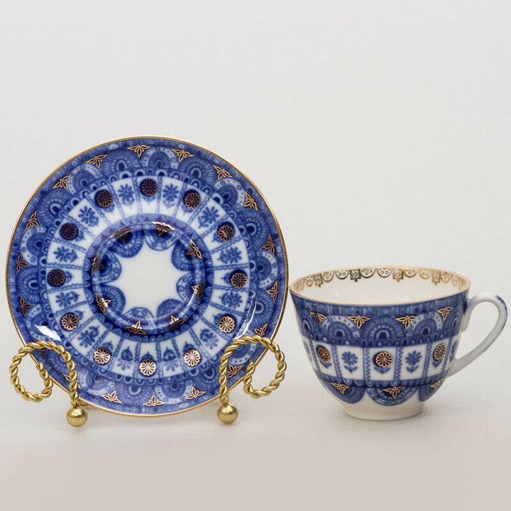 Little Arches Teacup w/ Saucer by Imperial Porcelain Russian Lomonosov LFZ IFZ