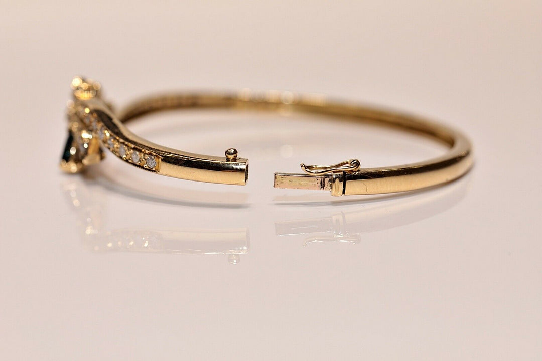 ヴィンテージ 18K ナチュラルダイヤモンド、サファイア、ルビー、エメラルドのブレスレット