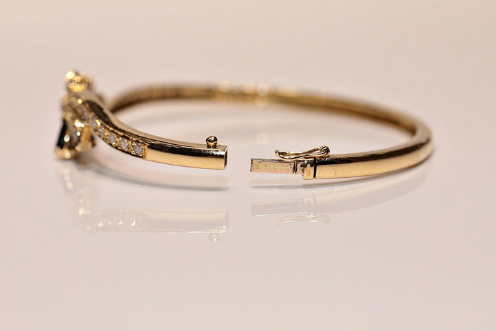 ヴィンテージ 18K ナチュラルダイヤモンド、サファイア、ルビー、エメラルドのブレスレット