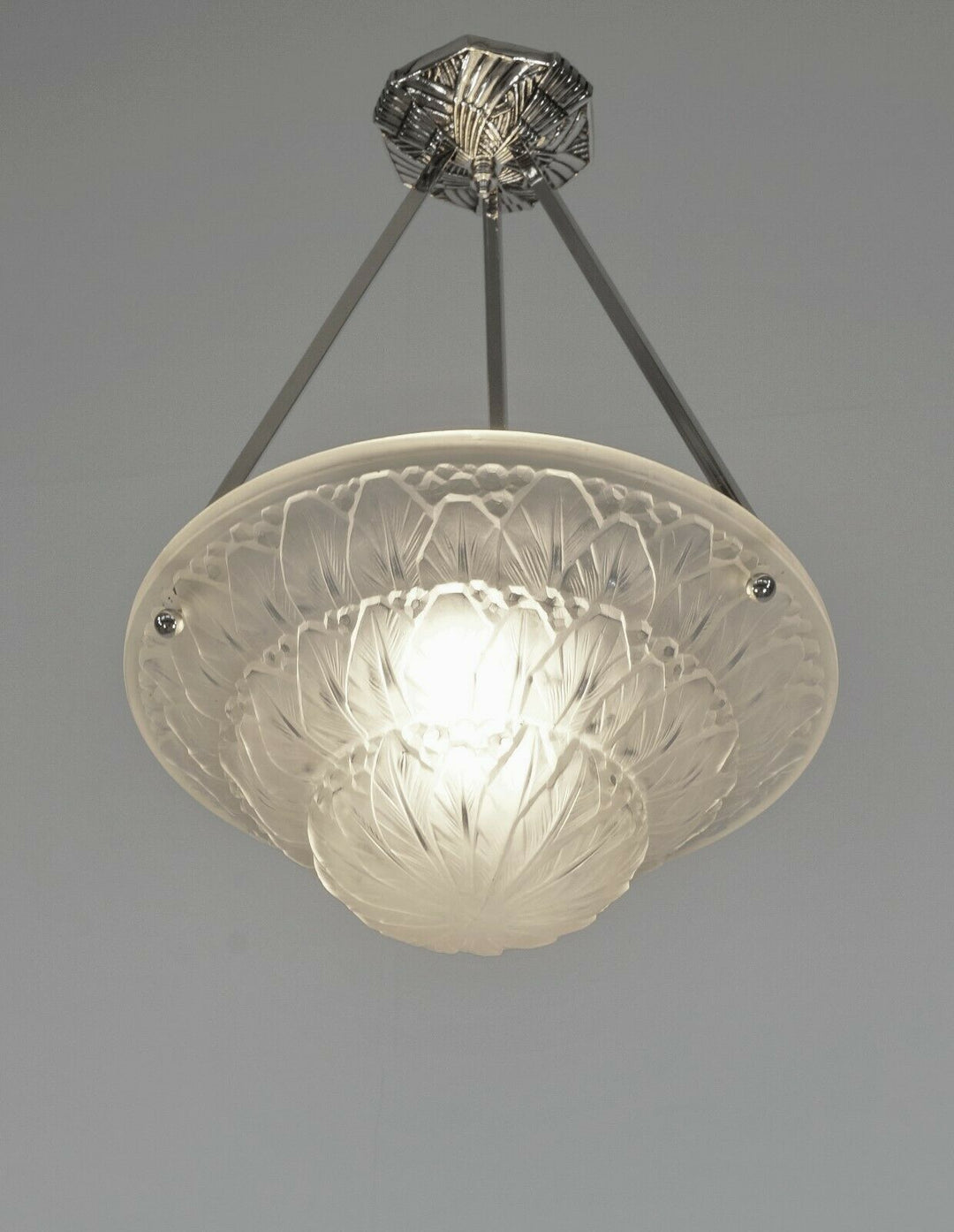 HETTIER VINCENT & BACCARAT : FRENCH ART DECO PENDANT ... chandelier lamp muller
