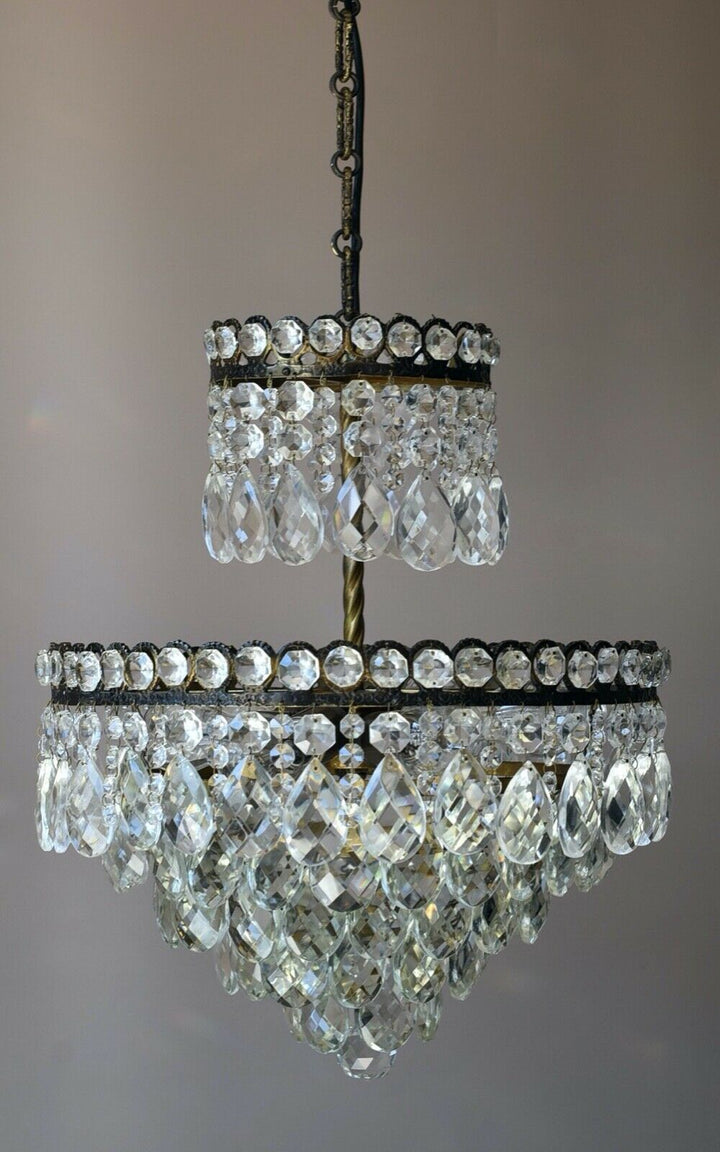 Empire Vintage Crystal Chandelier, Antique Style Lighting, French Lighting lamp