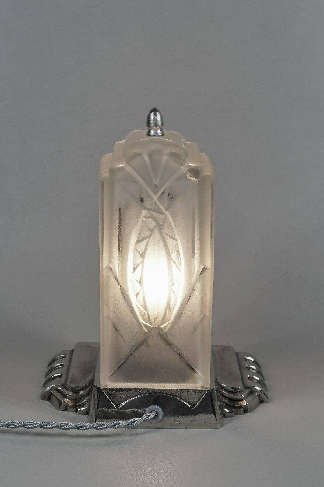 LÉON HUGUE : FRENCH 1930 ART DECO LAMP ......... degué daum era France veilleuse