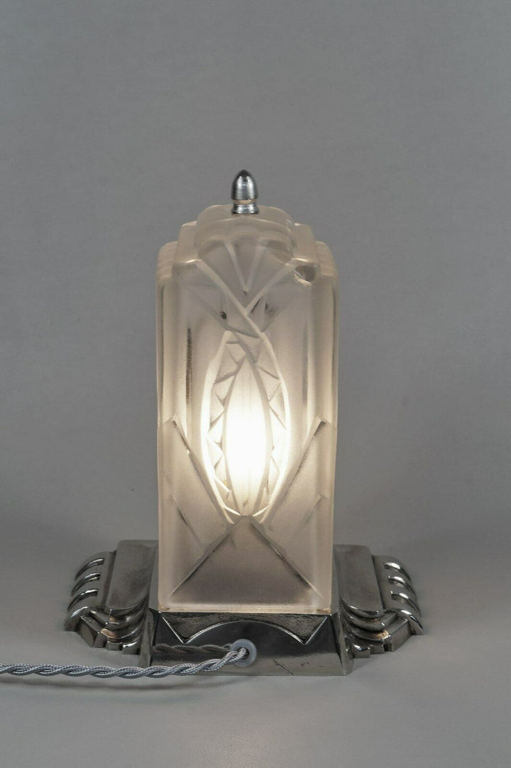 LÉON HUGUE : FRENCH 1930 ART DECO LAMP ......... degué daum era France veilleuse