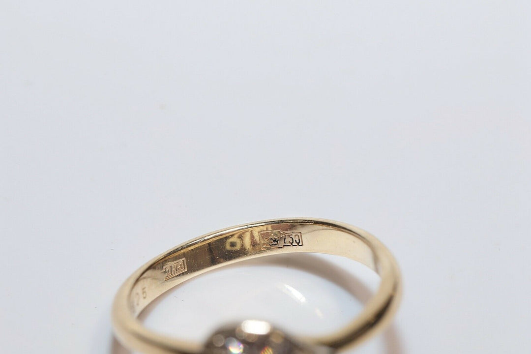 オリジナル 18K ナチュラルダイヤモンドとエメラルドのロシアンリング