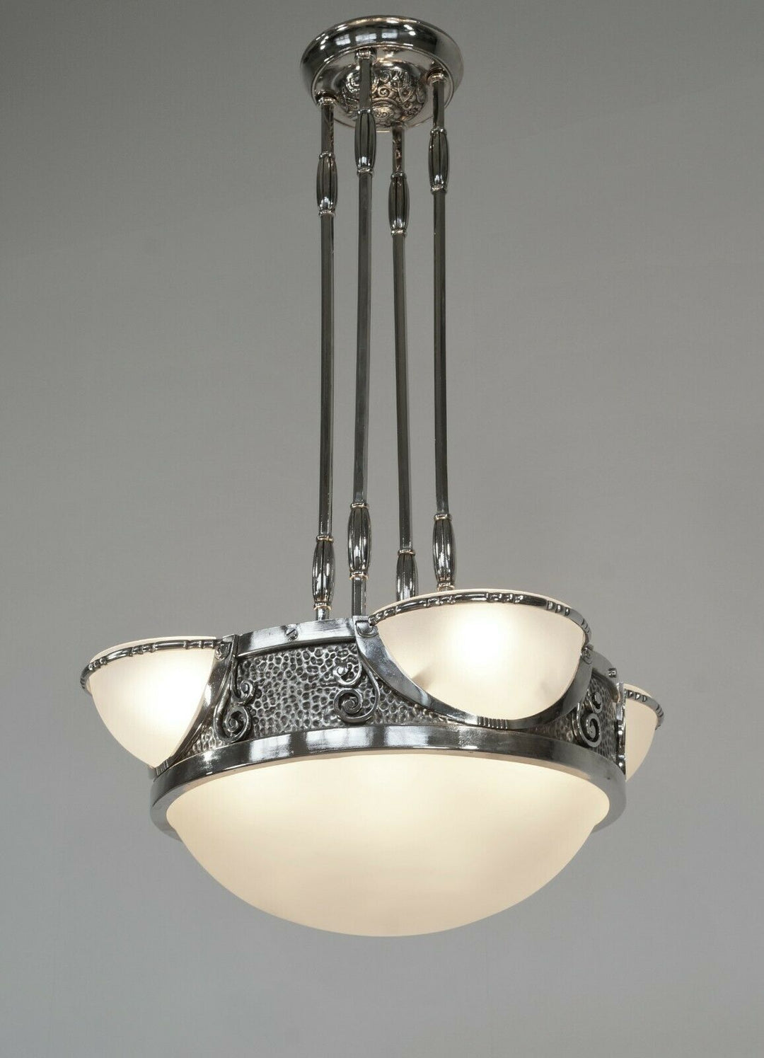 RARE FRENCH 1930 ART DECO CHANDELIER ......... lamp muller degue daum era France