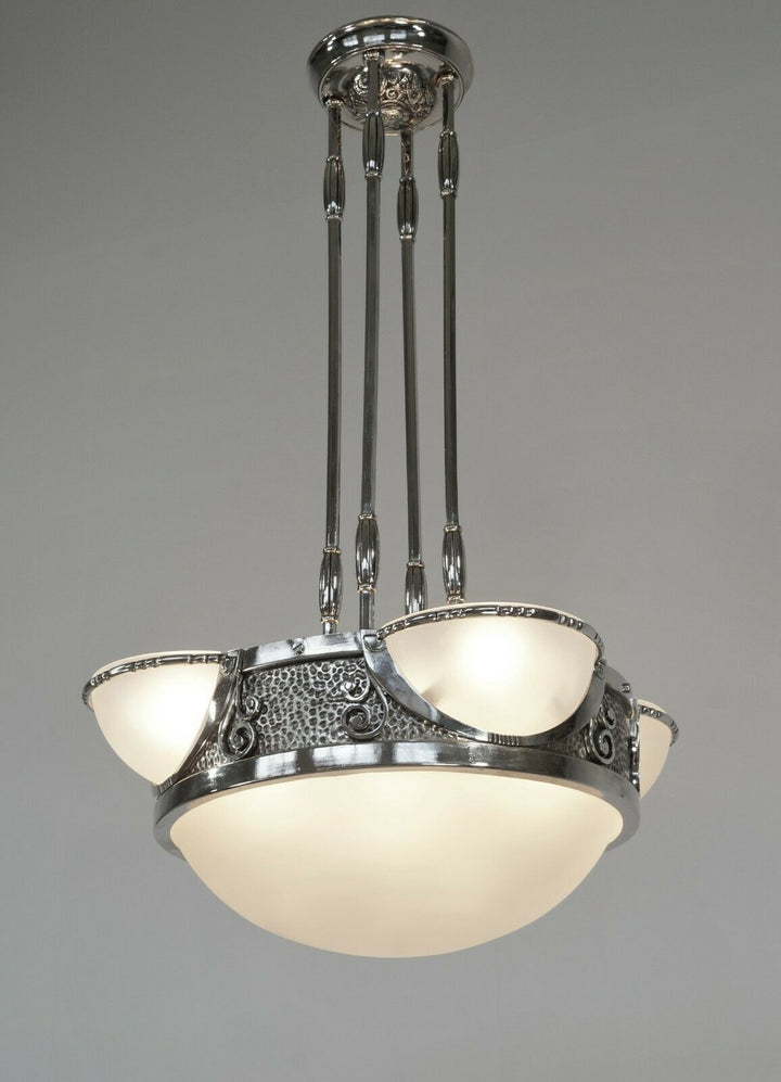 RARE FRENCH 1930 ART DECO CHANDELIER ......... lamp muller degue daum era France