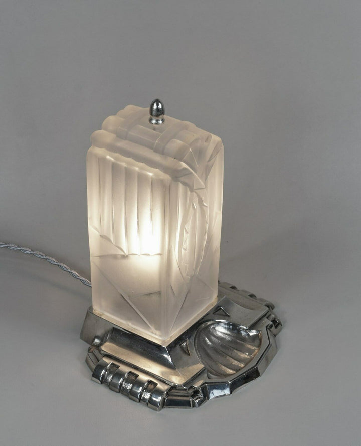 LÉON HUGUE : FRENCH 1930 ART DECO LAMP ......... degué daum era France veilleuse
