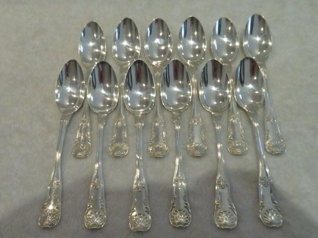 Gorgeous 19th c french 950 silver 12 coffee spoons Puiforcat shells LXIV st