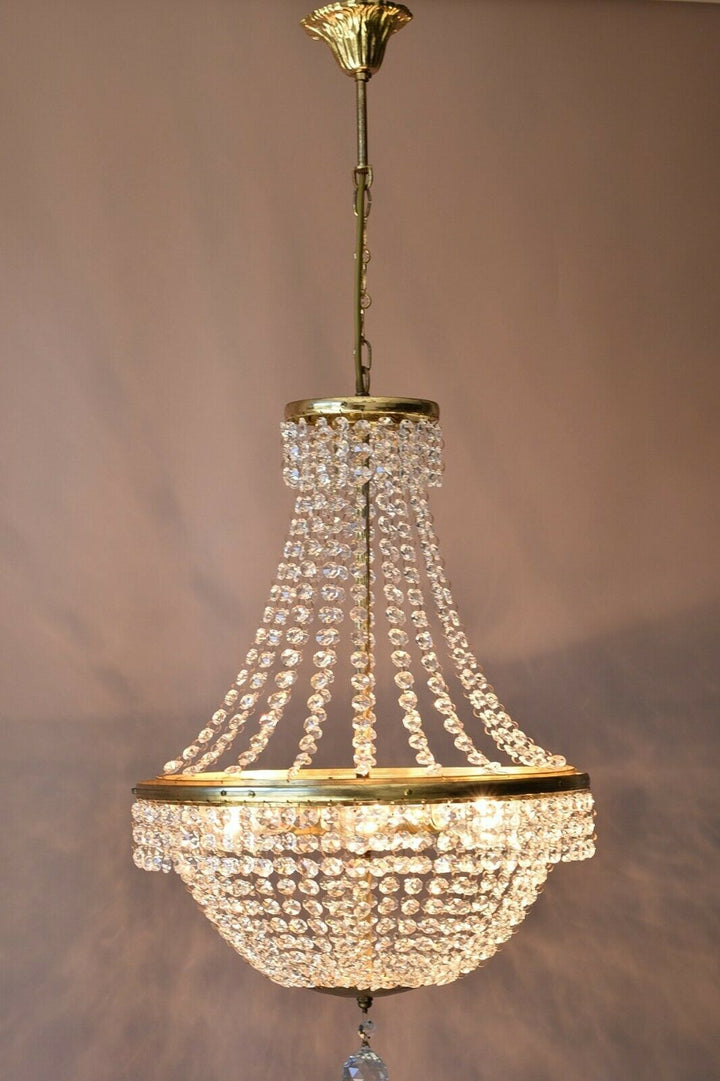 Empire Antique Style Vintage Crystal Chandelier, Home Lighting, Lamp, Pendant