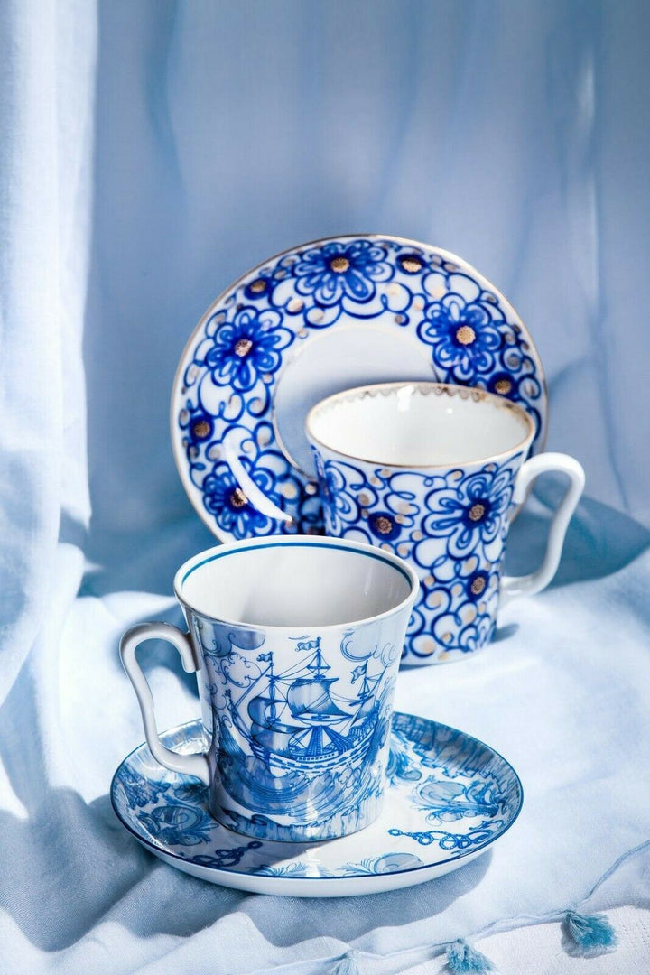 Imperial Porcelain Teacup & Saucer Lomonosov Mug LFZ Russian Bindweed 12 fl oz