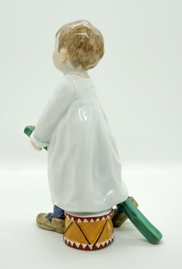 MEISSEN FIGUR マイセン HENTSCHELKIND KNABE AUF STOCK REITEND MNR: W119 UM 1924 - 34