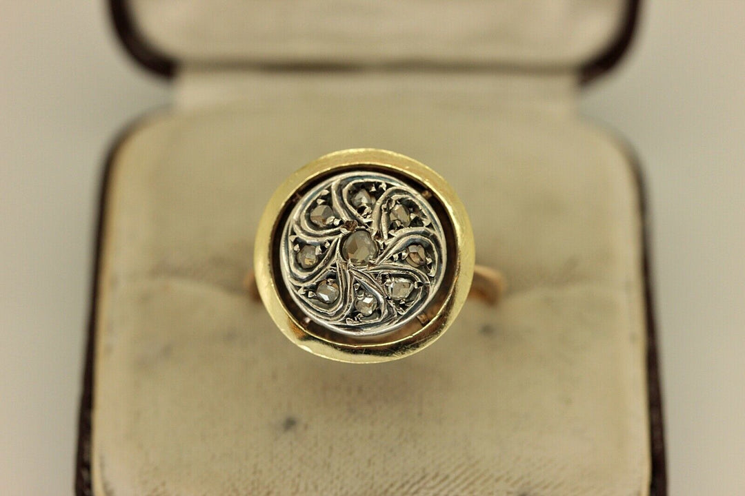 アンティーク オリジナル  14K ローズカットダイヤモンドのリング