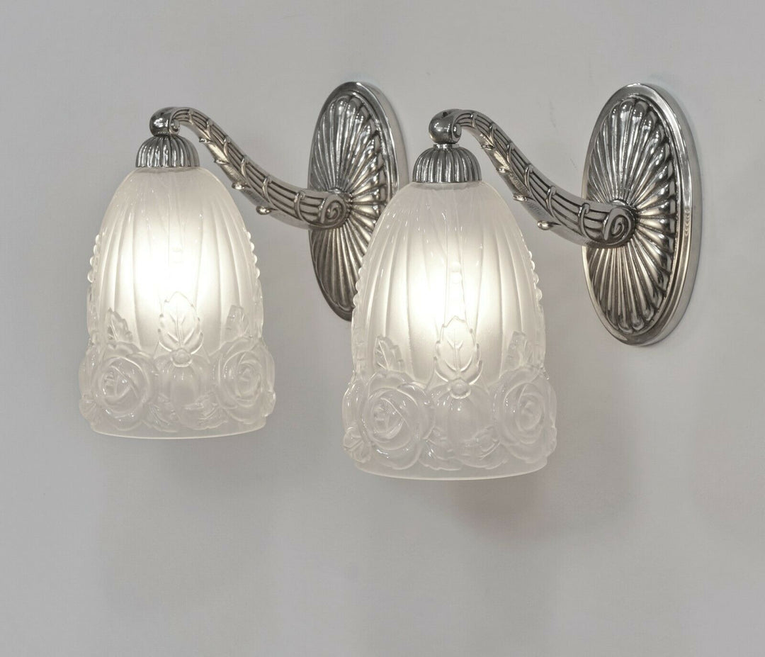 42. 2個セット！フランスアンティーク ランプ ブラケット 2灯 キャンドル 6. 29. 2個セット！フランスアンティーク ランプ ブラケット 2灯