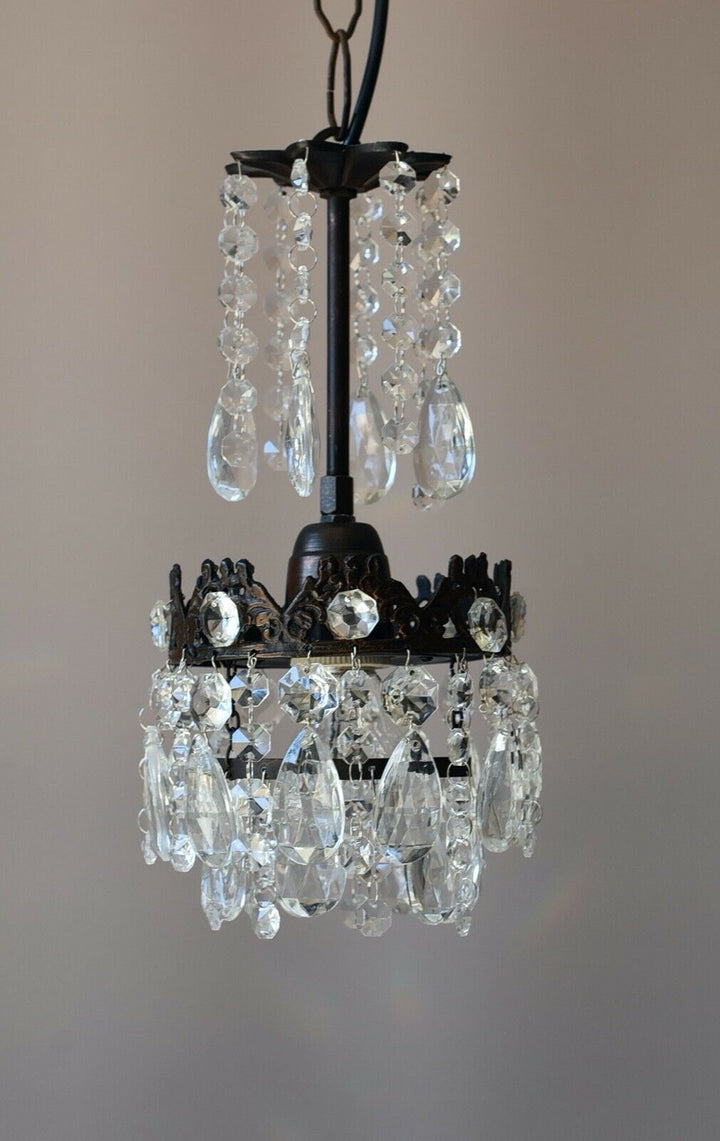 Three Matching Antique Crystal Chandeliers,Vi