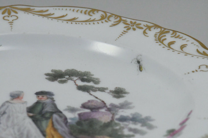 MEISSEN Watteau Szene Teller マイセン、 麥森 Knaufzeit um 1860 - 1880 plate Figuren