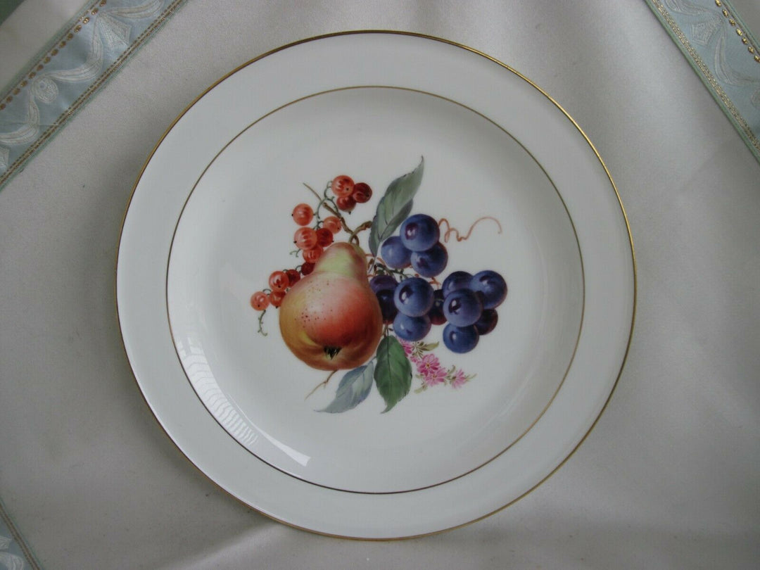 Schöner Meissen Obst-Teller mit Früchte-Dekor und Goldrand