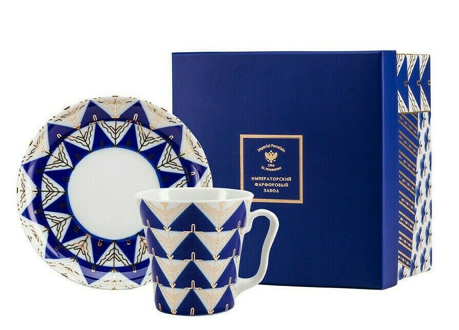 KALEVALA Mug and Saucer Set by Imperial Porcelain, LFZ Made in Russia