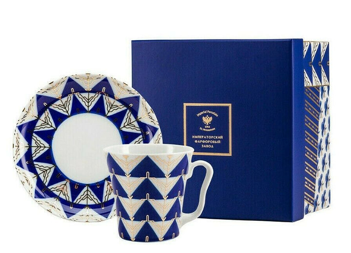 KALEVALA Mug and Saucer Set by Imperial Porcelain, LFZ Made in Russia