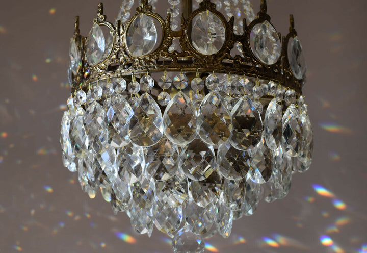 Easter Sale,Vintage Crystal Chandelier, Antique French Style mid century Light