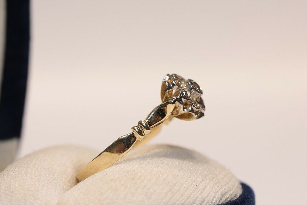 14K ナチュラルダイヤモンドのローズスタイルリング