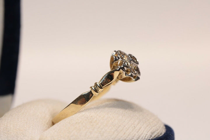 14K ナチュラルダイヤモンドのローズスタイルリング