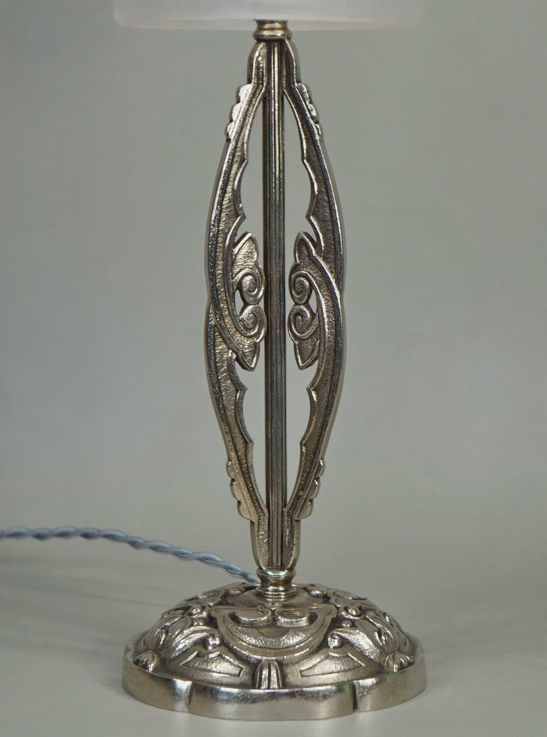 DEGUE : FRENCH 1930 ART DECO LAMP ............. lampe plated bronze muller era