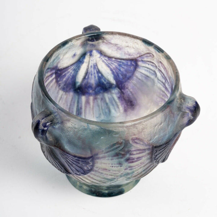Vase Coupe Lotus Gabriel Argy Rousseau Cameo Glass Pate De Verre Flowers