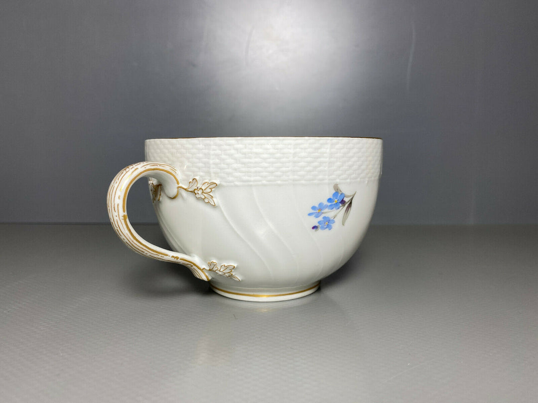 KPM BERLIN TEE GEDECK TASSE UT NEUOSIER WEICHMALEREI BLUMEN DEKOR 50 1.WAHL 1914