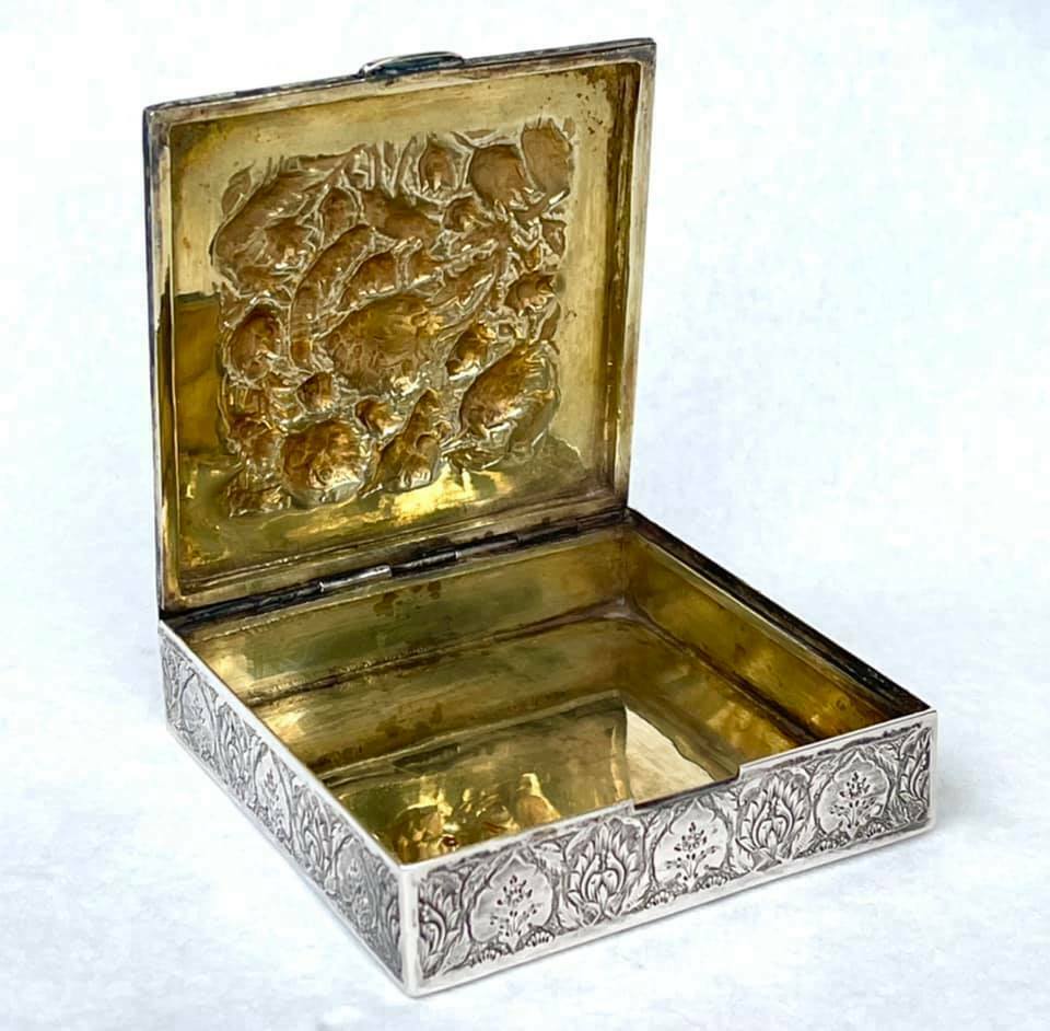 Antique Persian Sterling Silver Splendid Box Fabulous Decor