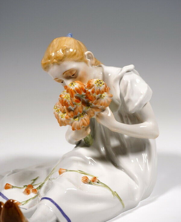 ✤1924年以前マイセン(Meissen)フィギュリン『ガーデナーの少女
