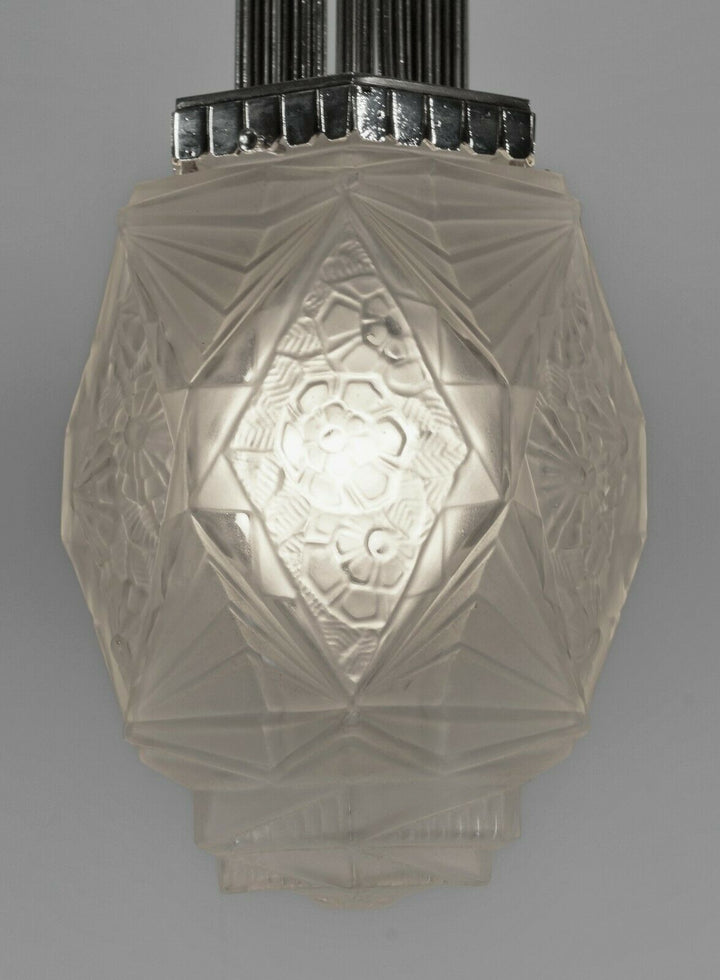 GAUTHIER EJG : 1930 FRENCH ART DECO LANTERN ...... lamp pendant France degué era